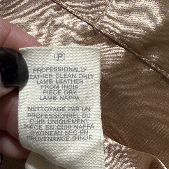 FOSSIL large 100% lamb leather button up jacket bohemian casual coat preloved - Picture 10 of 16